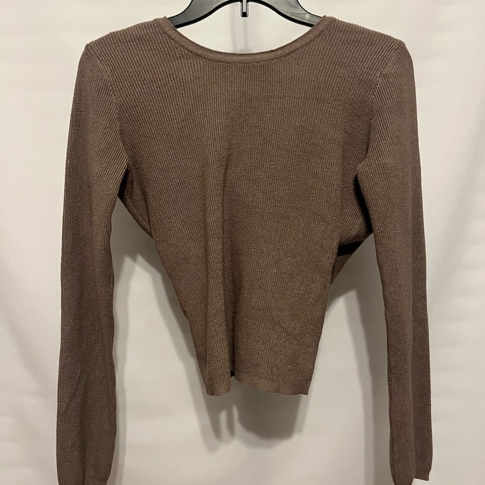 Brown Open/cross back sweater, hippie rose, size XS